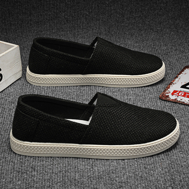 Linen Cloth Shoes Men's Breathable One Pedal Canvas
