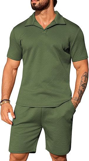 Men's Casual Solid Color Polo Short Oversleeves