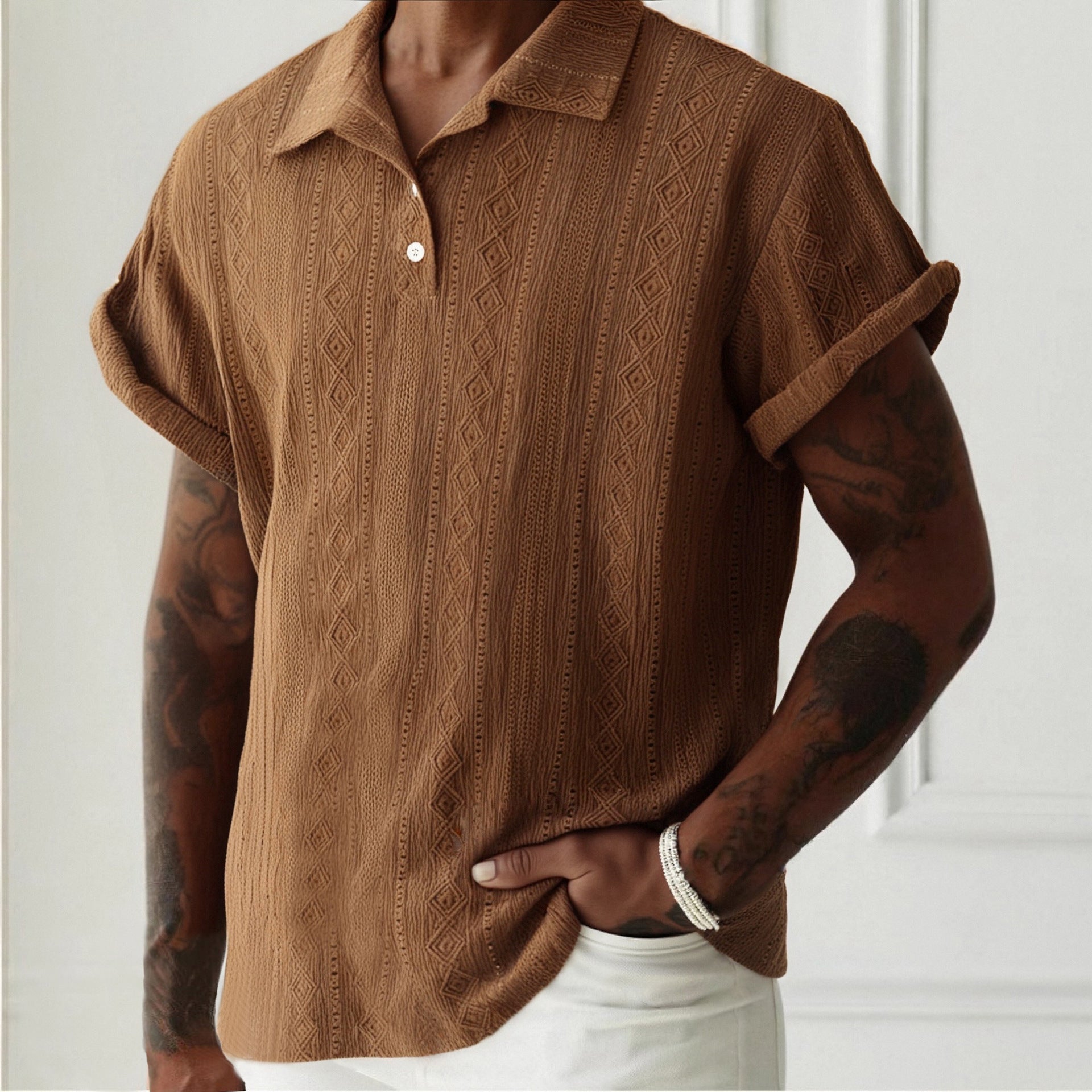 Men's Breathable Hollow-out Lightweight Casual Top