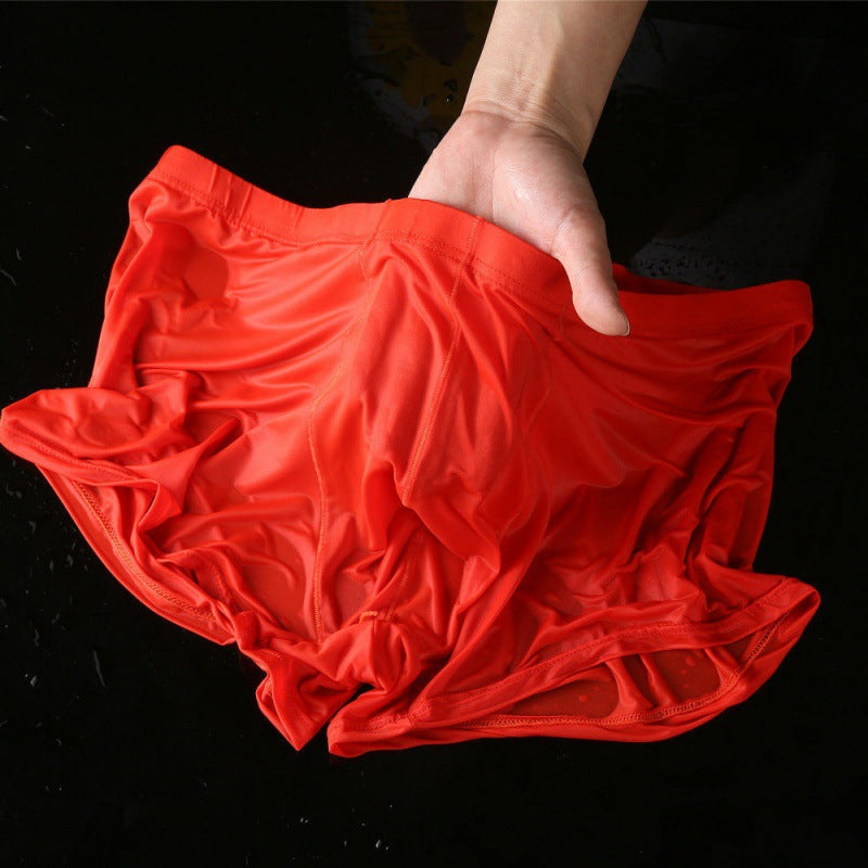 Men's Underwear Boxer Ice Silk Breathable Thin
