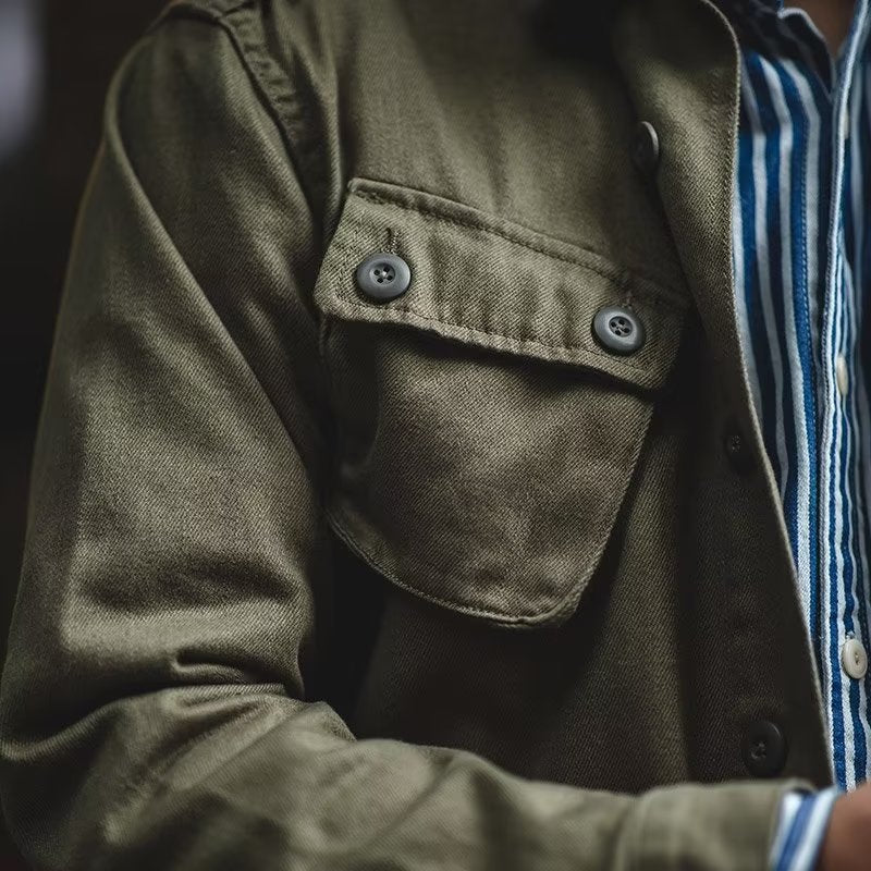 American Retro Heavy Washed Overalls Coat