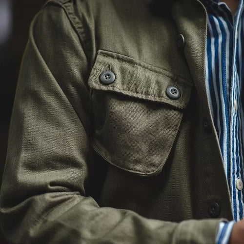 American Retro Heavy Washed Overalls Coat