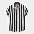 Men's striped Short Sleeve Loose Shirt