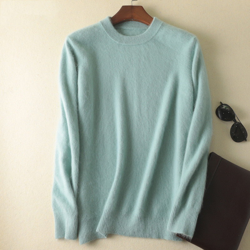 New Cashmere Men's Round Neck Loose Thick Mink Sweater