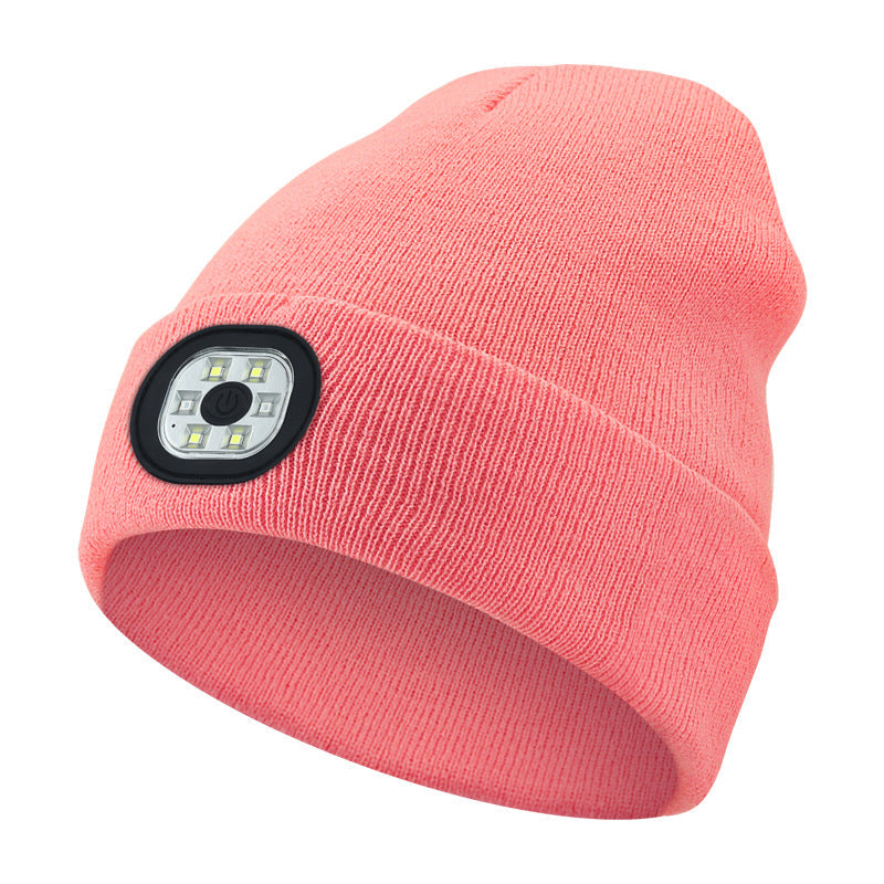 Outdoor Riding Lighting Headlights Cap Multi-color Optional Night Running LED Light Emitting Knitted Hat