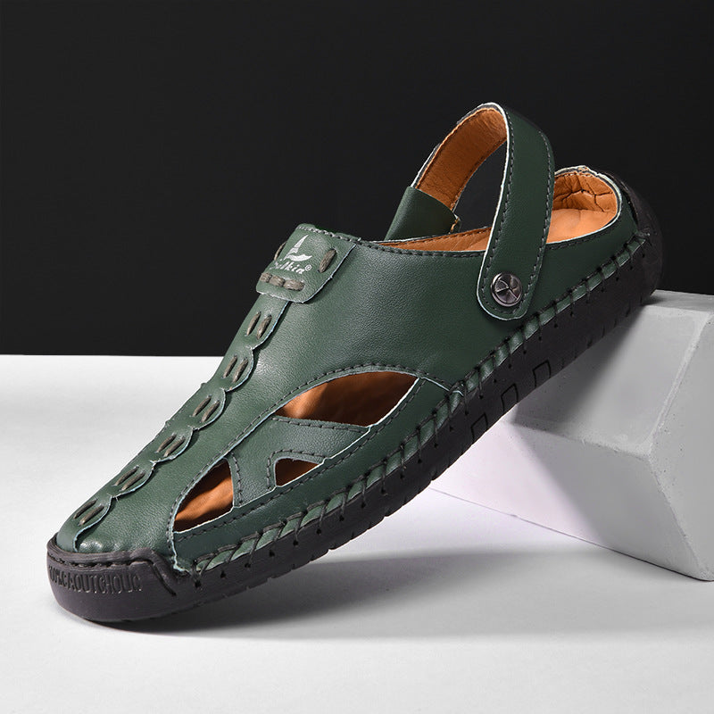 Couple Bright Sandals Closed Toe Hollow Hole Shoes