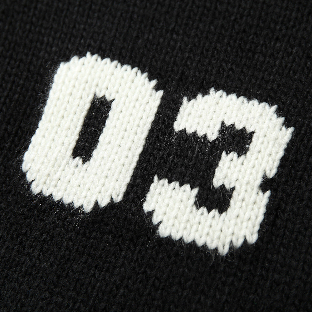 Contrast Color Round Neck Long Sleeve Sweater