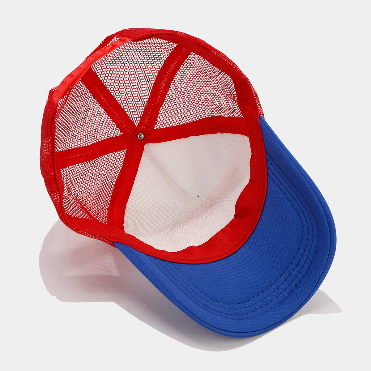 Red And Blue Contrast Mesh Breathable Space Cotton Baseball Cap