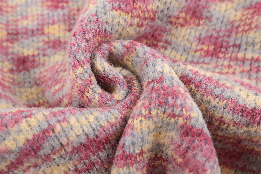 Mixed Color Tie-dyed Round Neck Cardigan Sweater Men