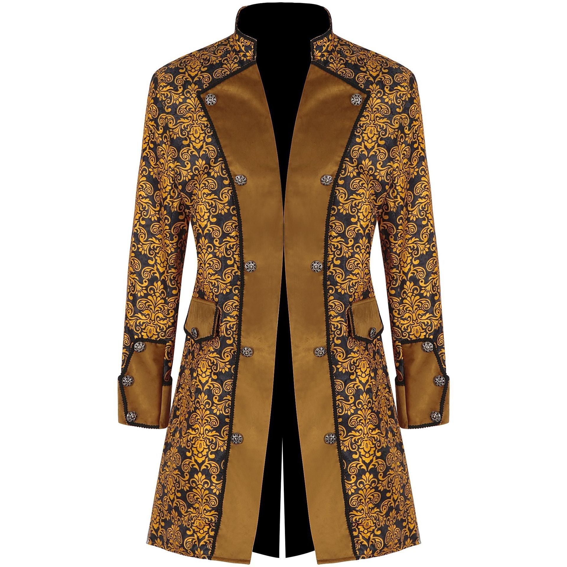 Medieval European And American Men's Overcoat Solid Color Fashion