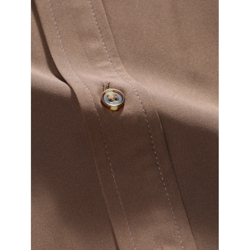 Men's Short-sleeved Solid Color Summer Shirt