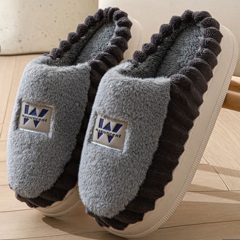 New Fleece-lined Thickened Cotton Slippers
