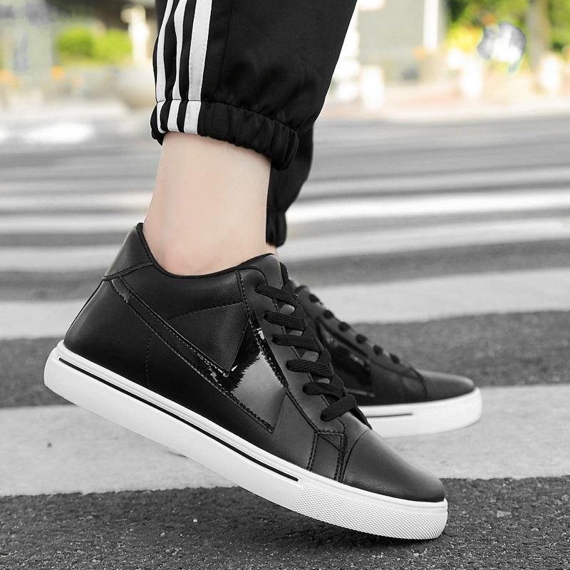 New Skateboard Cowhide Korean Style Height Increasing Insole Men's Shoes