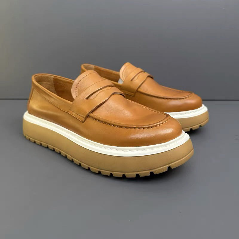 Leather One Pedal Lazy Casual Sneakers