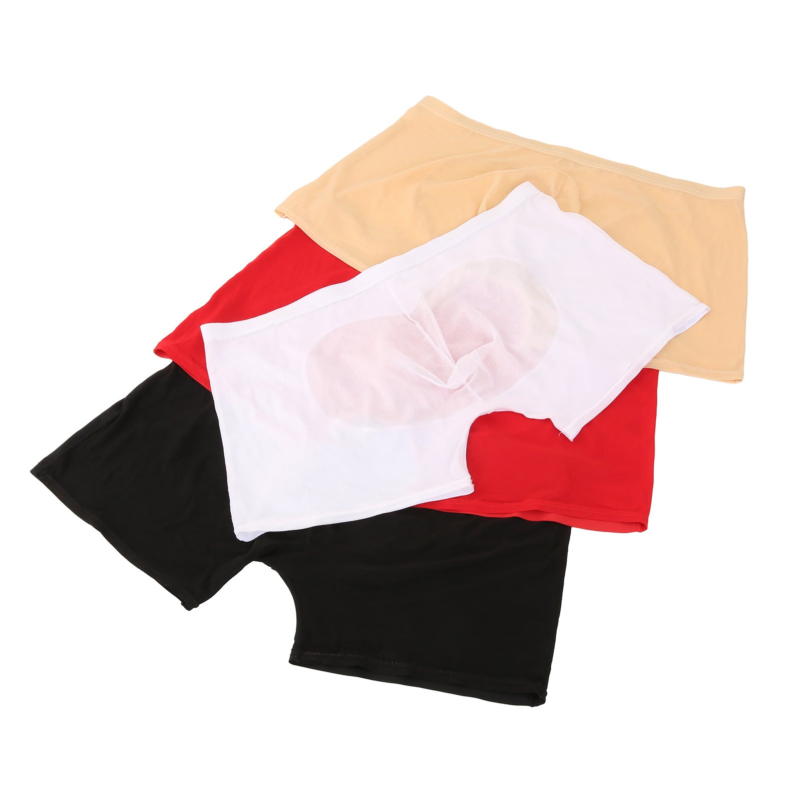 European Size New Mesh Ice Silk Stitching Underwear Heart-shaped Ultra-thin See-through Seamless Boxers