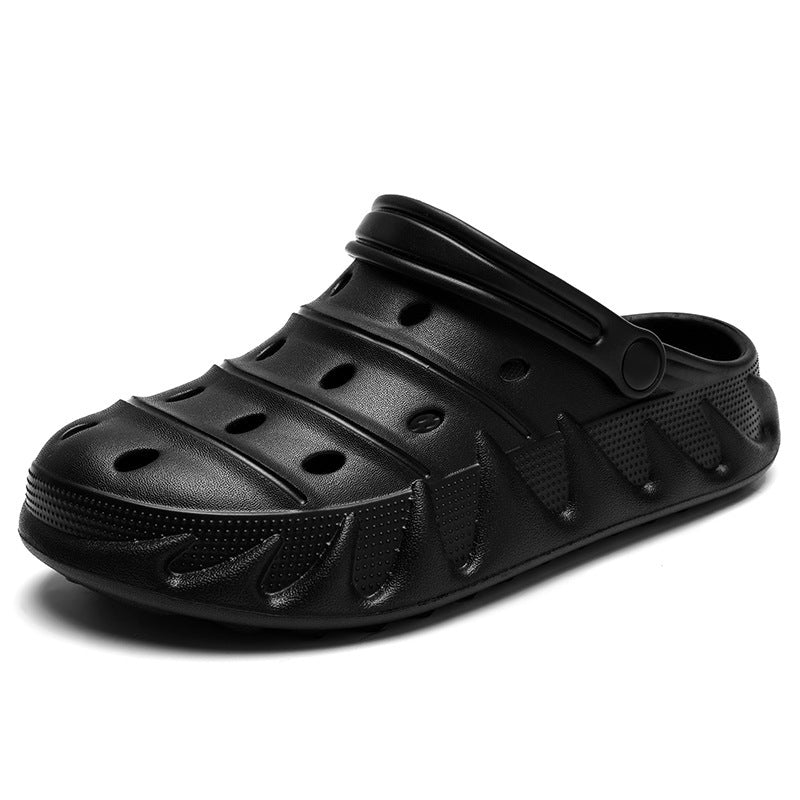 Couple Sandals And Slippers Baotou Hollow, Breathable, Lightweight Casual Two-wear Beach Shoes Hole Shoes