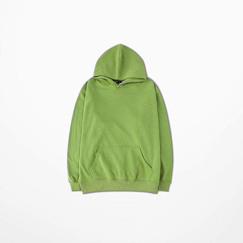 Solid Color Loose Shoulder Hoodie
