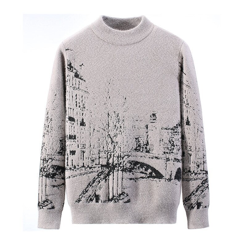 Autumn And Winter Round Neck Pullover Thick Sweater