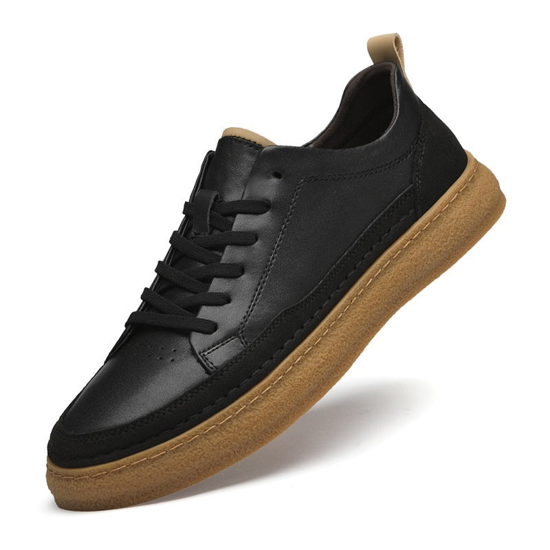 Hand-stitched Casual Shoes Leather Sneakers Soft Sole