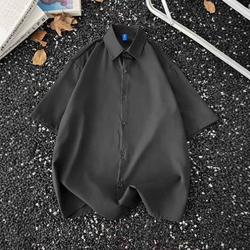 Summer Thin Section Traceless Half-sleeve Shirt Men's Korean Style