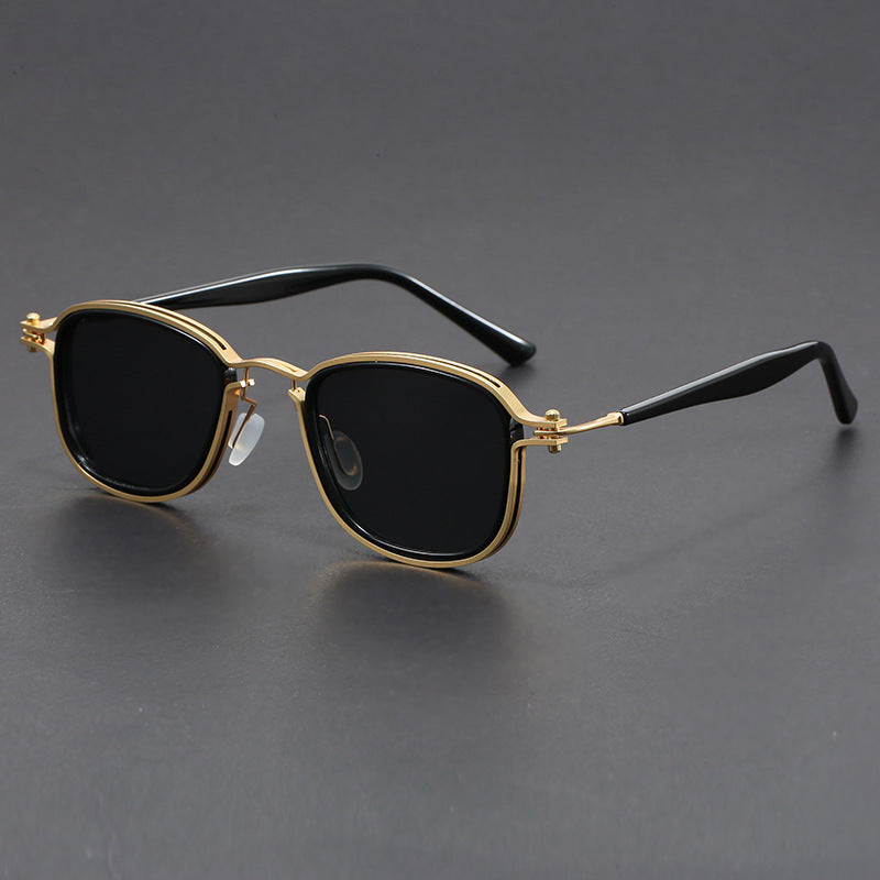 Plastic Metal Retro Square Frame Sunglasses