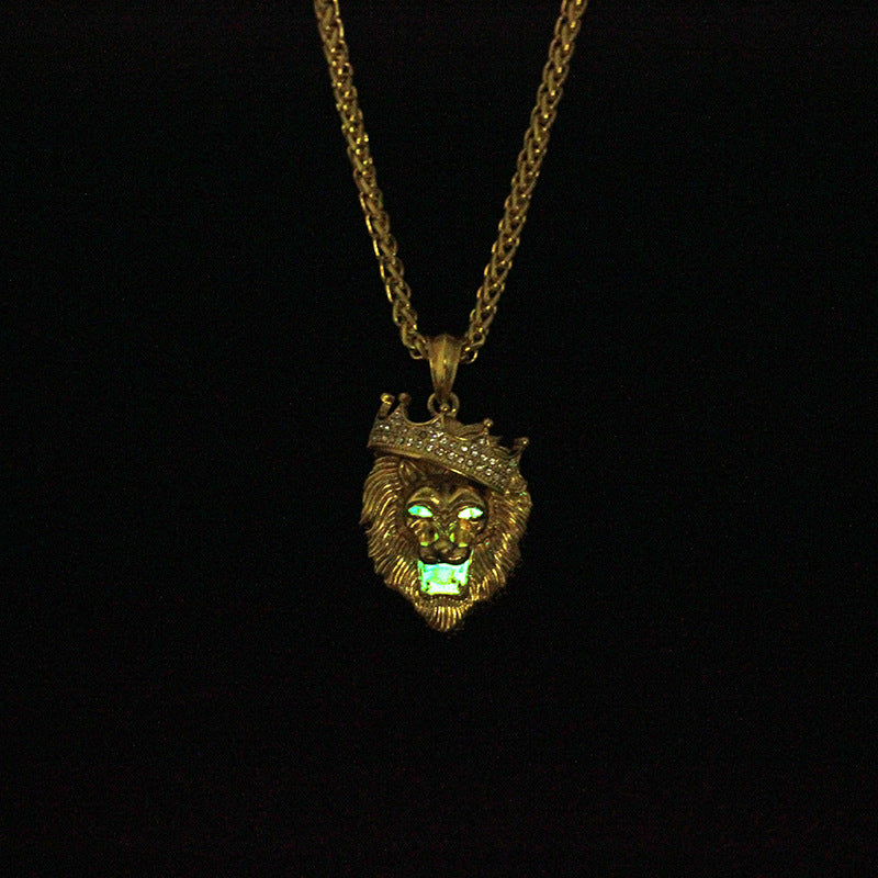 Diamond Crown Lion Luminous Necklaces