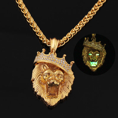 Diamond Crown Lion Luminous Necklaces