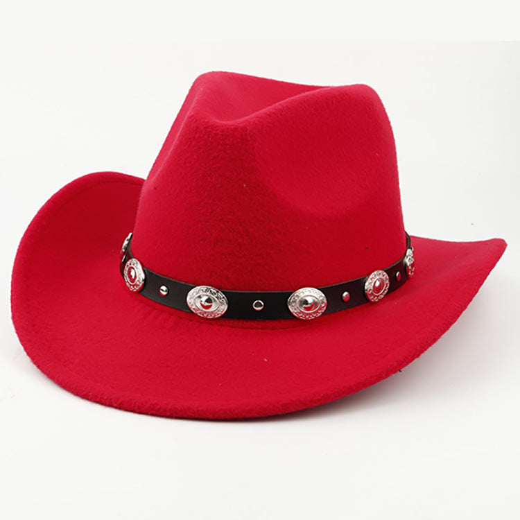 European And American Style Woolen Cowboy Hat Men's Lady Couple Ethnic Style Curling