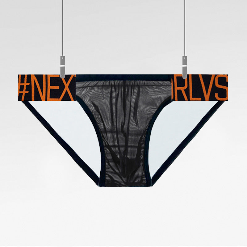 Transparent High Fork Men's Briefs Sports Low Waist Panties
