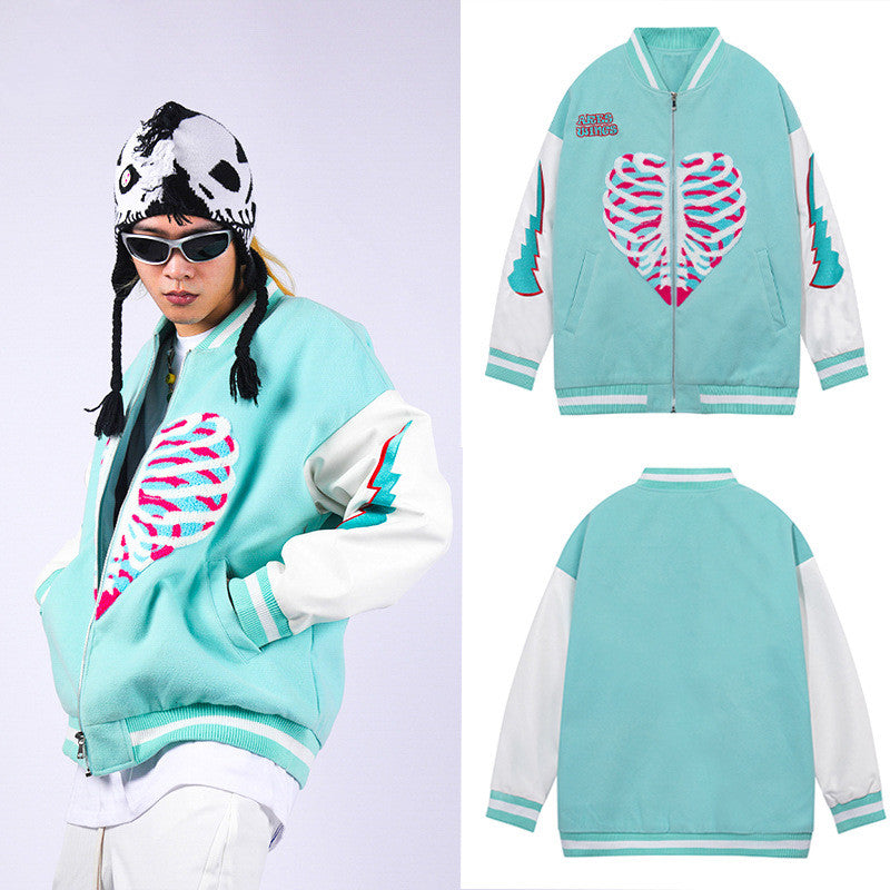 American High Street Retro Baseball Uniform Casual Loose