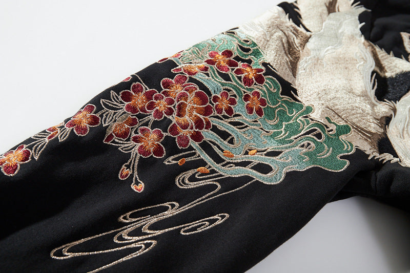 Men's Hooded Sweater Full Width Embroidery