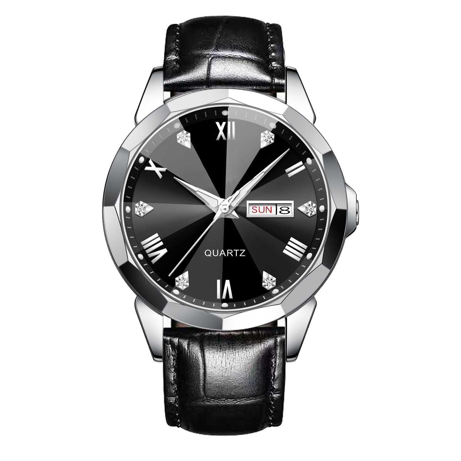 Business Men's Watch Double Calendar High-grade Quartz