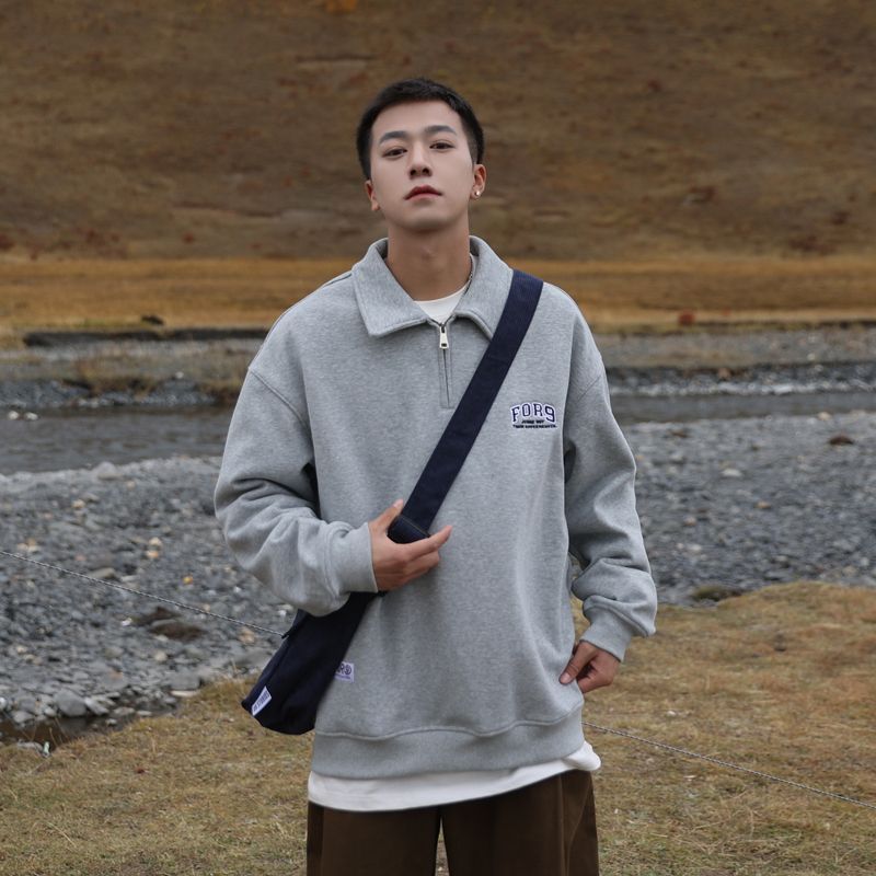 Fleece-lined Thickened American Retro Men's Sweater