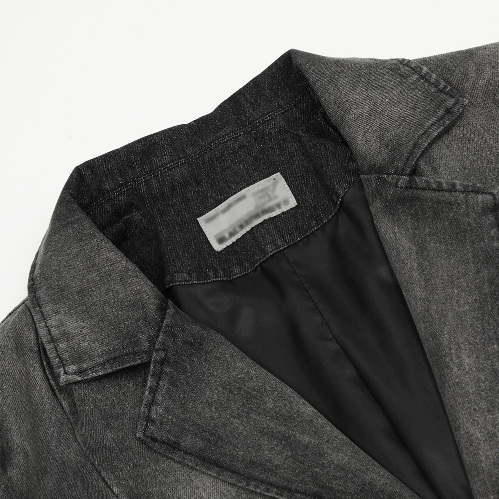 Inkjet Gradient Denim Coat Fashion Brand Men's Clothing