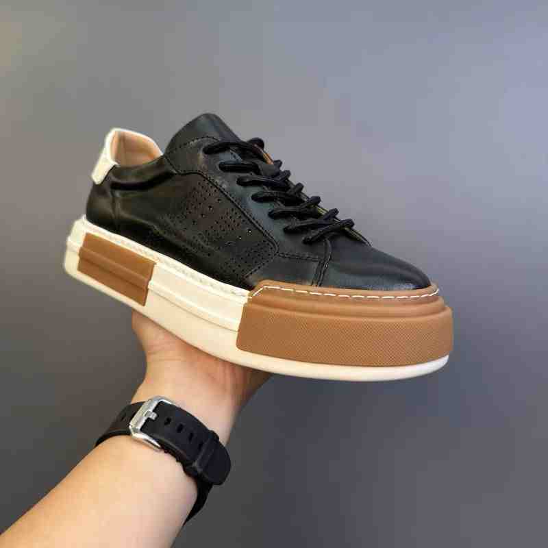 Genuine Leather Breathable Men's Shoes Casual Soft Leather Sneakers
