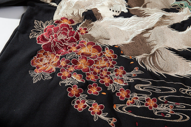 Men's Hooded Sweater Full Width Embroidery