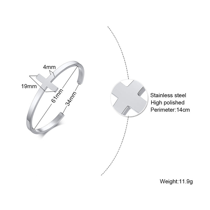 Stainless Steel Cross Bracelet