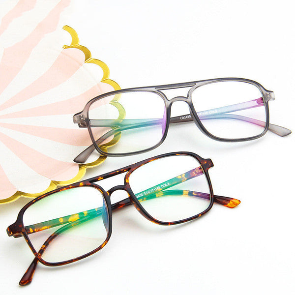 Men's square double beam glasses