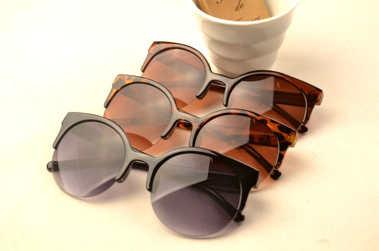 Half Frame Cat Eye Retro Sunglasses