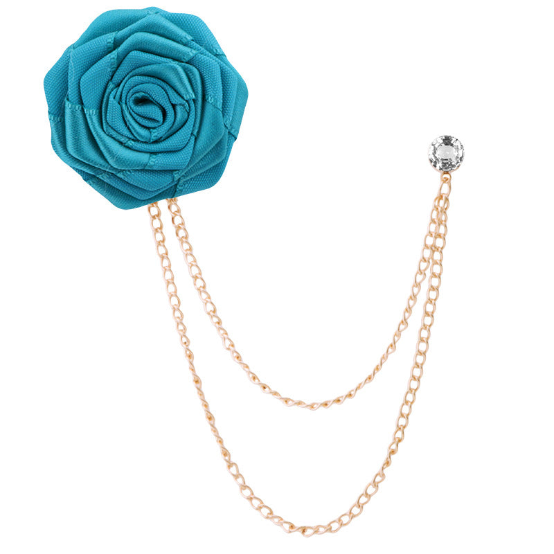 Handmade Rose Brooch Tassel for Suit