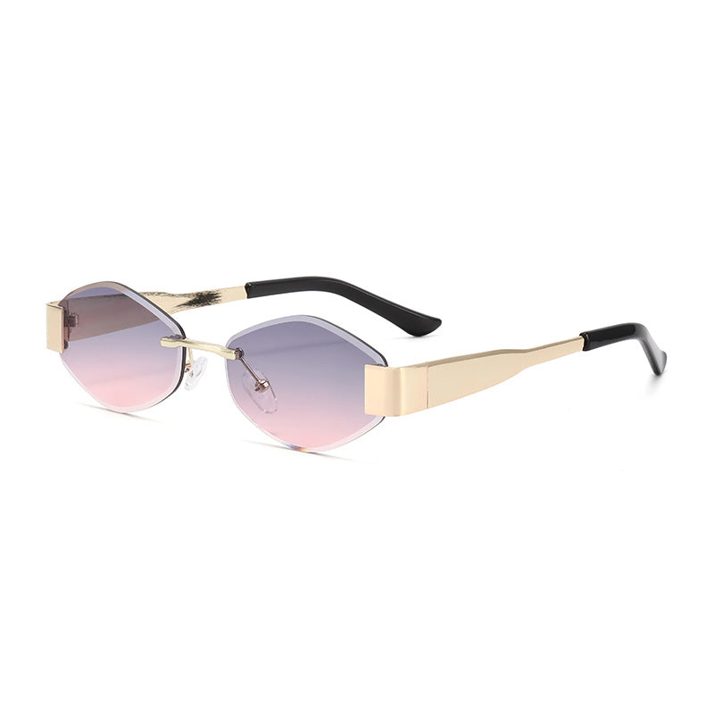 Polygon Rimless Elegant Sun-resistant Sunglasses
