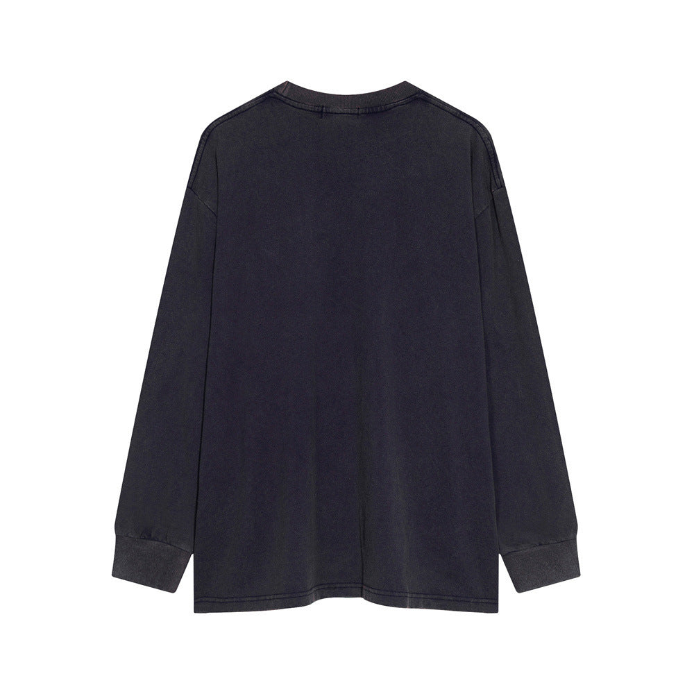 Men's Punk Wash Pure Cotton Long-t-shirt