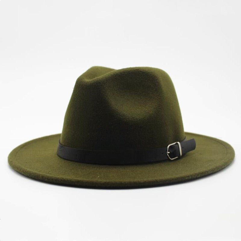 Wool jazz hat men's and women's couple flat hat