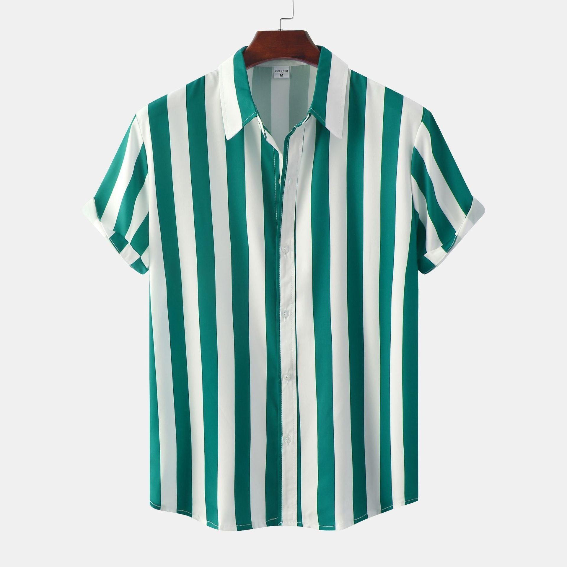 Men's striped Short Sleeve Loose Shirt