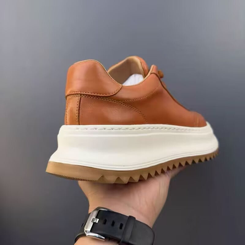 Leather White Shoes Male Retro Casual Shoes