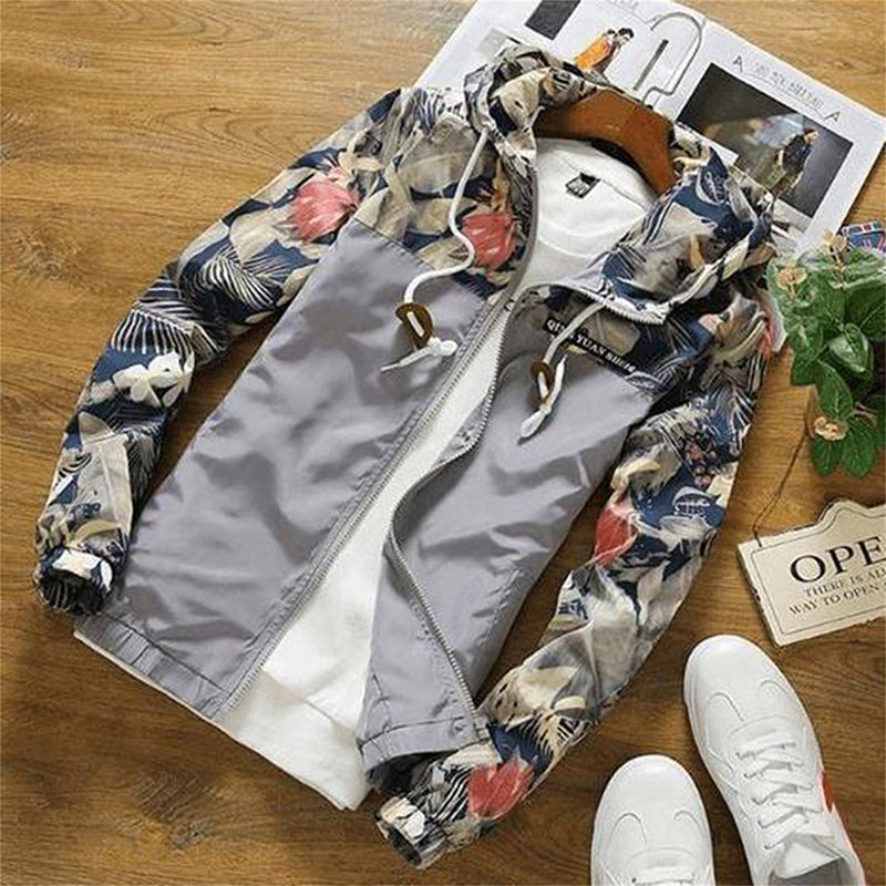 Floral Jacket Men Slim Fit Flowers Pilot Jacket
