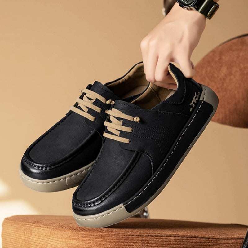 New Bean Shoes Thick Bottom Men's Shoes Slip-on British Casual Sneakers