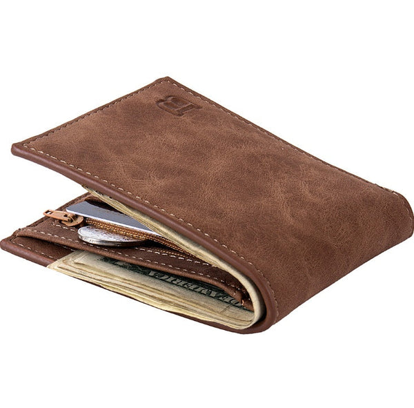 Men Wallets Mens Wallet with Coin Bag Zipper Small Money Purses