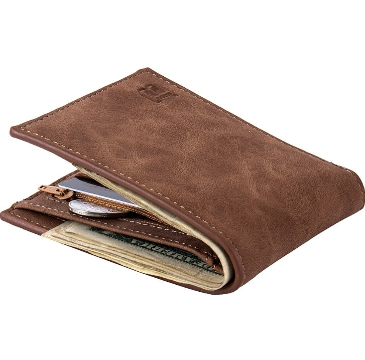 Men Wallets Mens Wallet with Coin Bag Zipper Small Money Purses