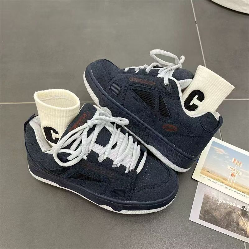 Lightweight Trendy Suede Patchwork Retro Bread Shoes